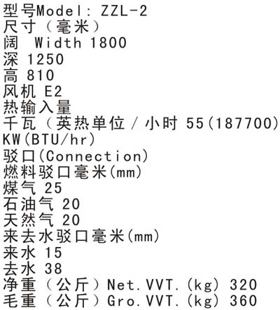 燒鴨爐參數(shù)